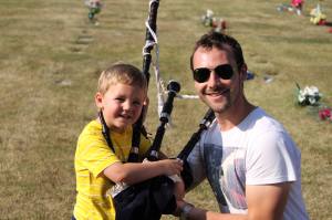 Me with pipes and my little cousin Adam